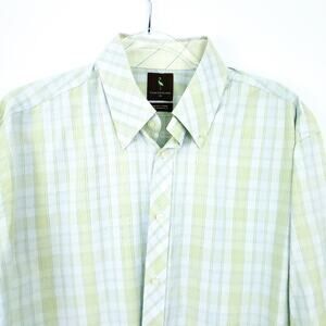 TailorByrd Blue Green Plaid Button Down Shirt XL